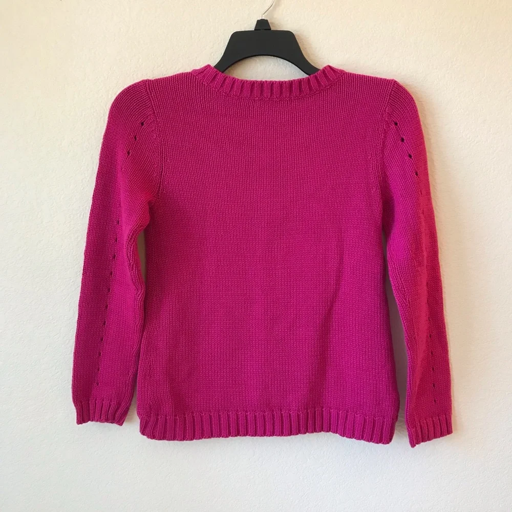 Epic Threads Pink Cable Knit Sweater Girls Size XL Cotton Blend Crewneck Barbie